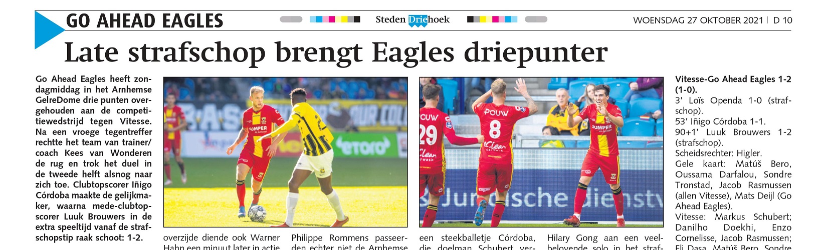 Eagles Pagina Nieuwsblad Stedendriehoek (week 43) Header
